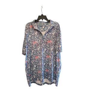Jonnie-O XL Polo Shirt Flamingo Print Tropical Golf Shirt Performance Stretch
